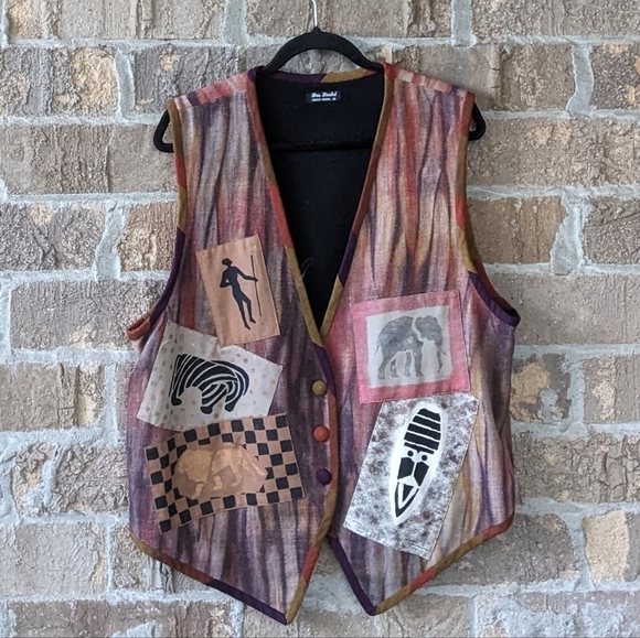 Brie Kriebel Jackets & Blazers - Brie Kriebel Forest Grove Oregon Handmade Patchwork Primitive Vest Large